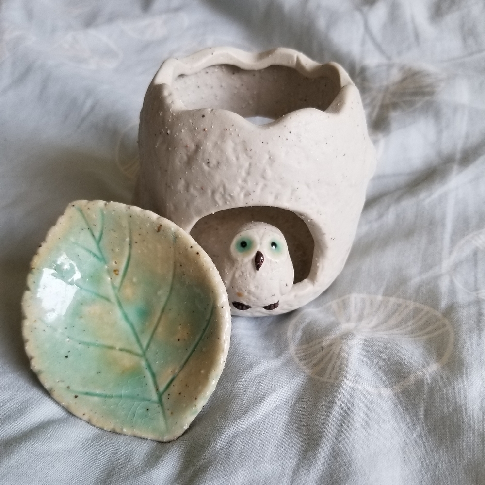 Owl and Leaf Oil Warmer